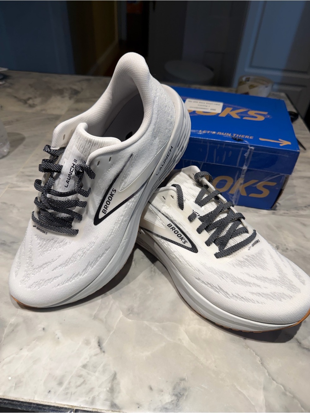 Brooks White Athletic Running Shoes with Black Accents